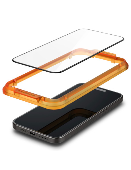 Spigen Glass tR AlignMaster 2 Pack FC Black iPhone 15