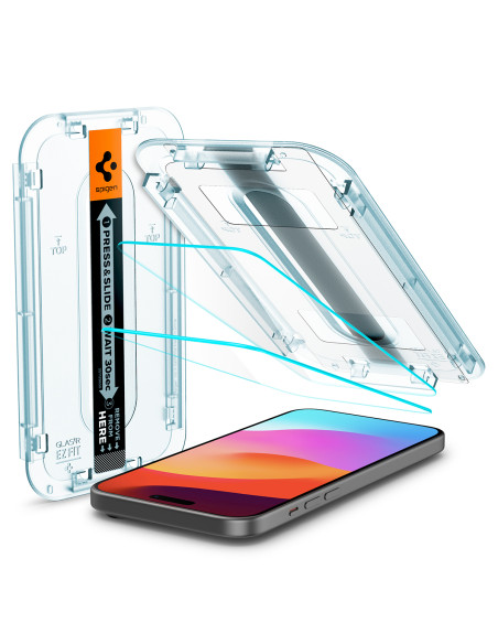 Spigen Glass tR EZ Fit 2 Pack iPhone 15