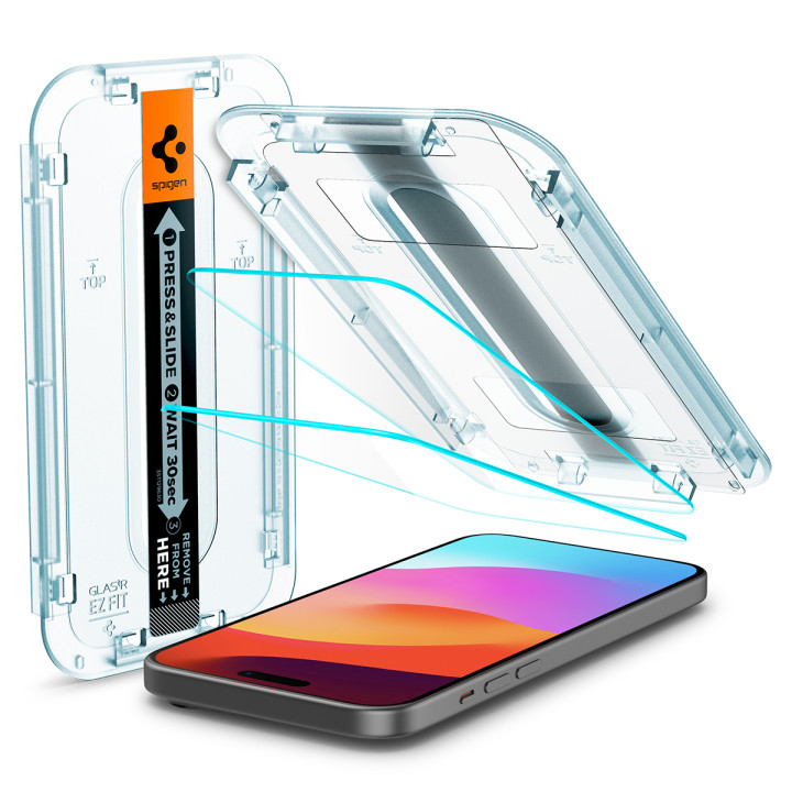 Spigen Glass tR EZ Fit 2 Pack iPhone 15