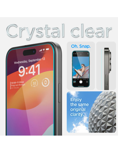 Spigen Glass tR EZ Fit 2 Pack iPhone 15