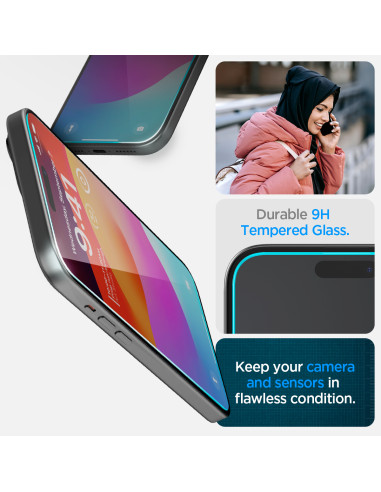 Spigen Glass tR EZ Fit 2 Pack iPhone 15