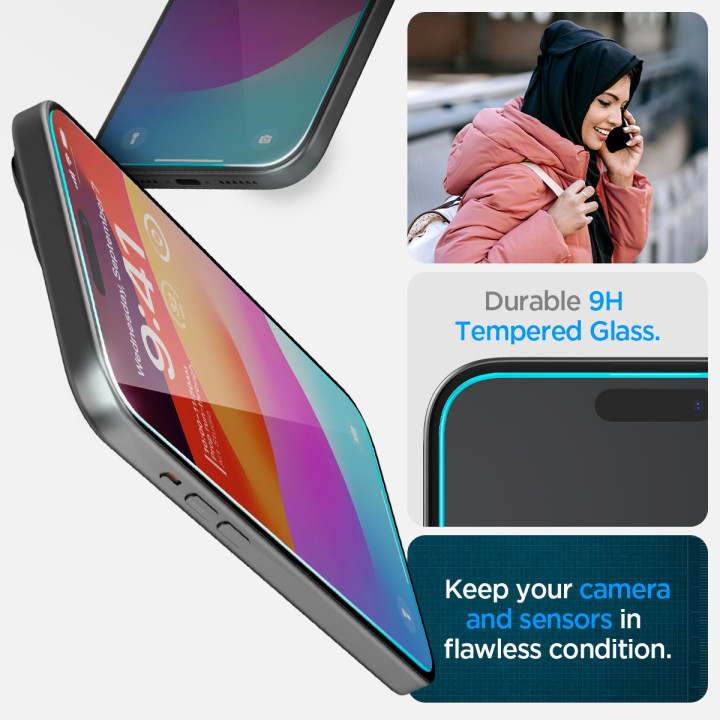 Spigen Glass tR EZ Fit 2 Pack iPhone 15