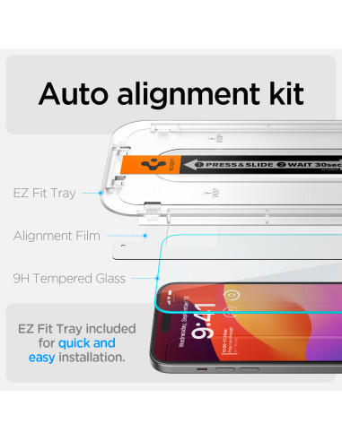 Spigen Glass tR EZ Fit 2 Pack iPhone 15
