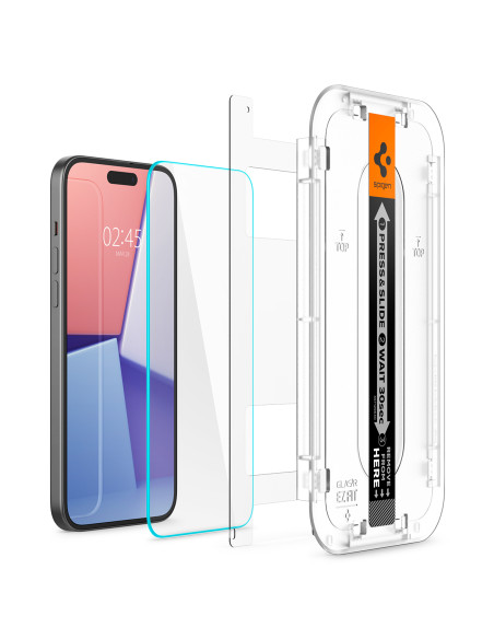 Spigen Glass tR EZ Fit 2 Pack iPhone 15
