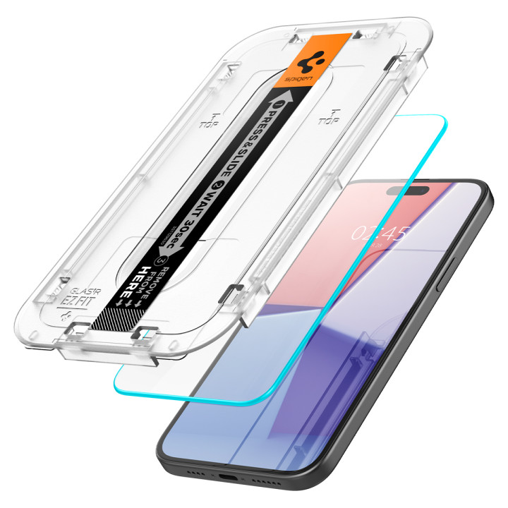 Spigen Glass tR EZ Fit 2 Pack iPhone 15