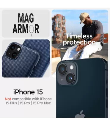 Spigen Mag Armor MagSafe iPhone 15 Navy Blue