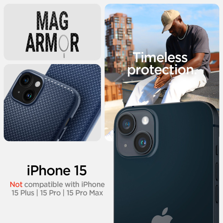 Spigen Mag Armor MagSafe iPhone 15 Navy Blue