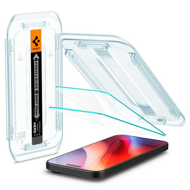Spigen Glass tR EZ Fit 2 Pack ochranné sklo na iPhone 17