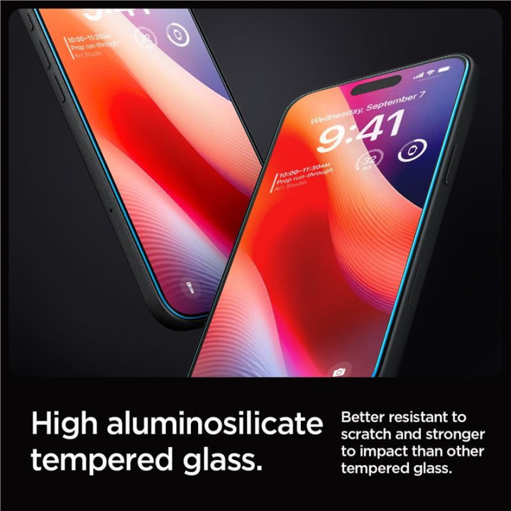 Spigen Glass tR EZ Fit 2 Pack ochranné sklo na iPhone 17 – detail 3