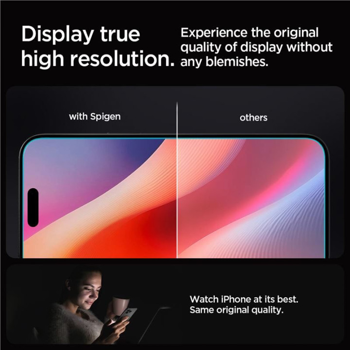 Spigen Glass tR EZ Fit 2 Pack ochranné sklo na iPhone 17 – detail 6