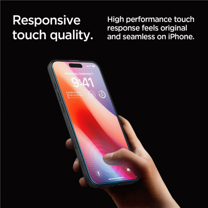 Spigen Glass tR EZ Fit 2 Pack ochranné sklo na iPhone 17 – detail 7